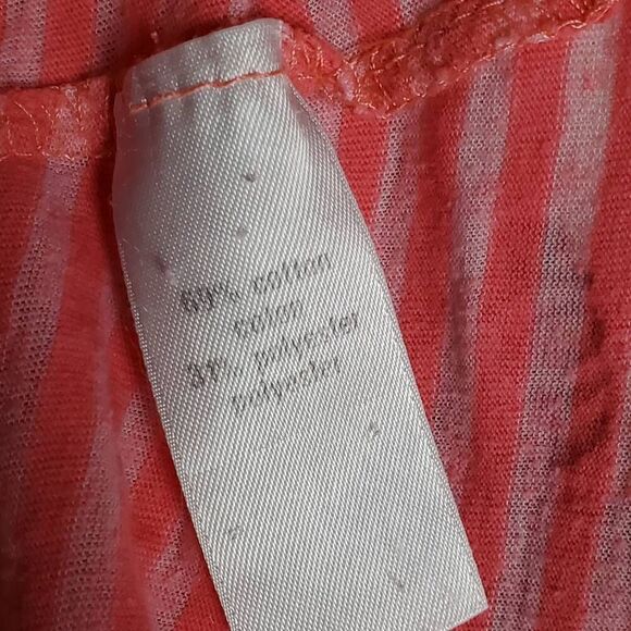 Maurices Coral Pink Striped Tank Top M Lightweight Racerback Casual Summer - Picture 5 of 6